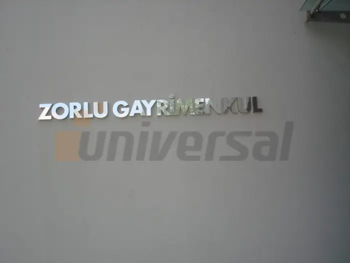 Işıksız kutu harf uygulaması 12 — Universal Reklam imalatı